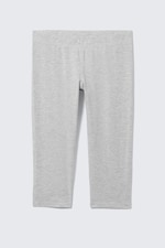 Grey Melange - Soft Mid Rise Capri Leggings - 3