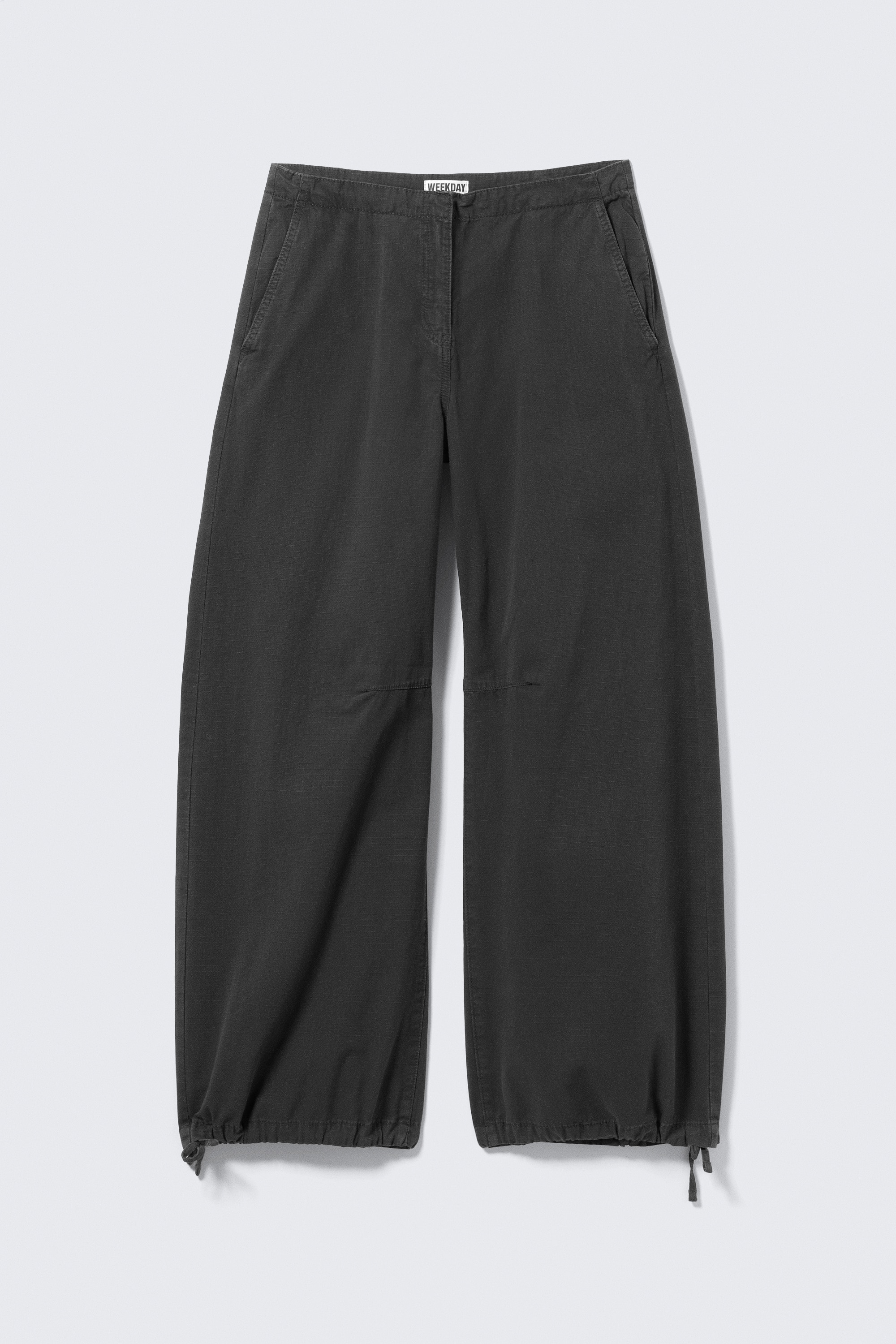 Low Rise Baggy Ripstop Trousers - Dark Grey/Dark Khaki/Beige