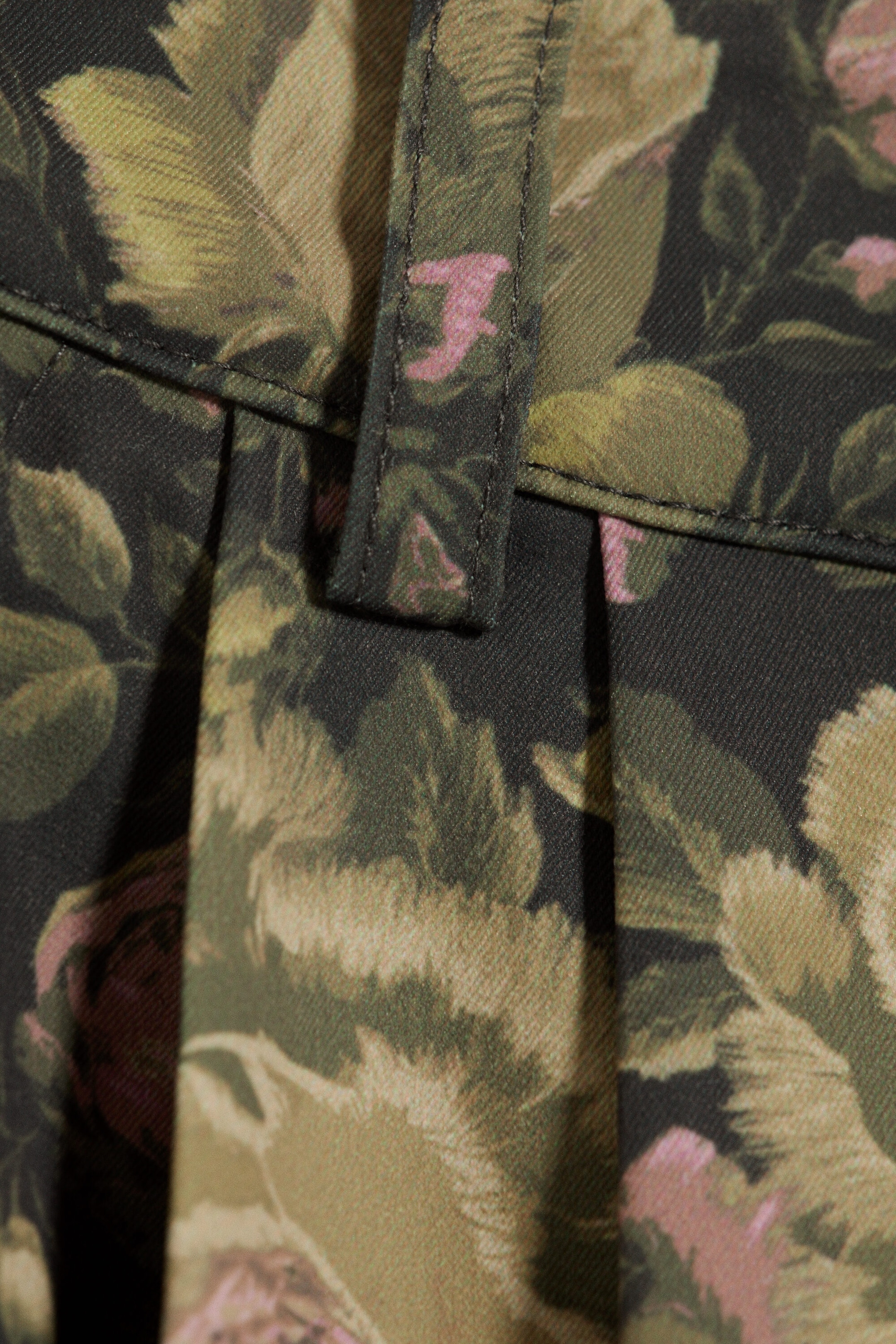 Khaki - Blumenprint - Ballonhose mit niedrigem Bund - 5