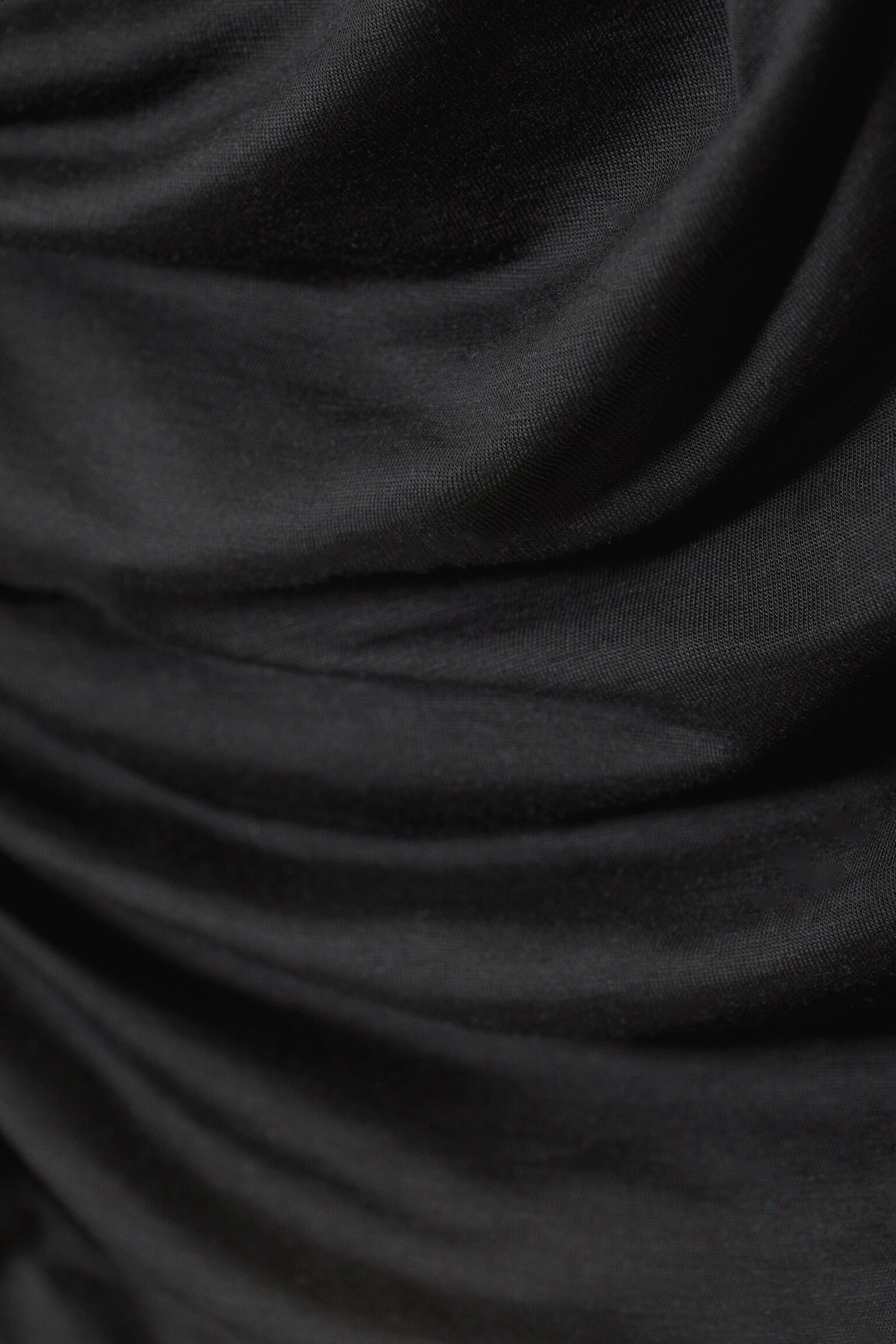 Draperad Asymmetrisk Lyocell-topp - Svart/Mörkbrun - 3