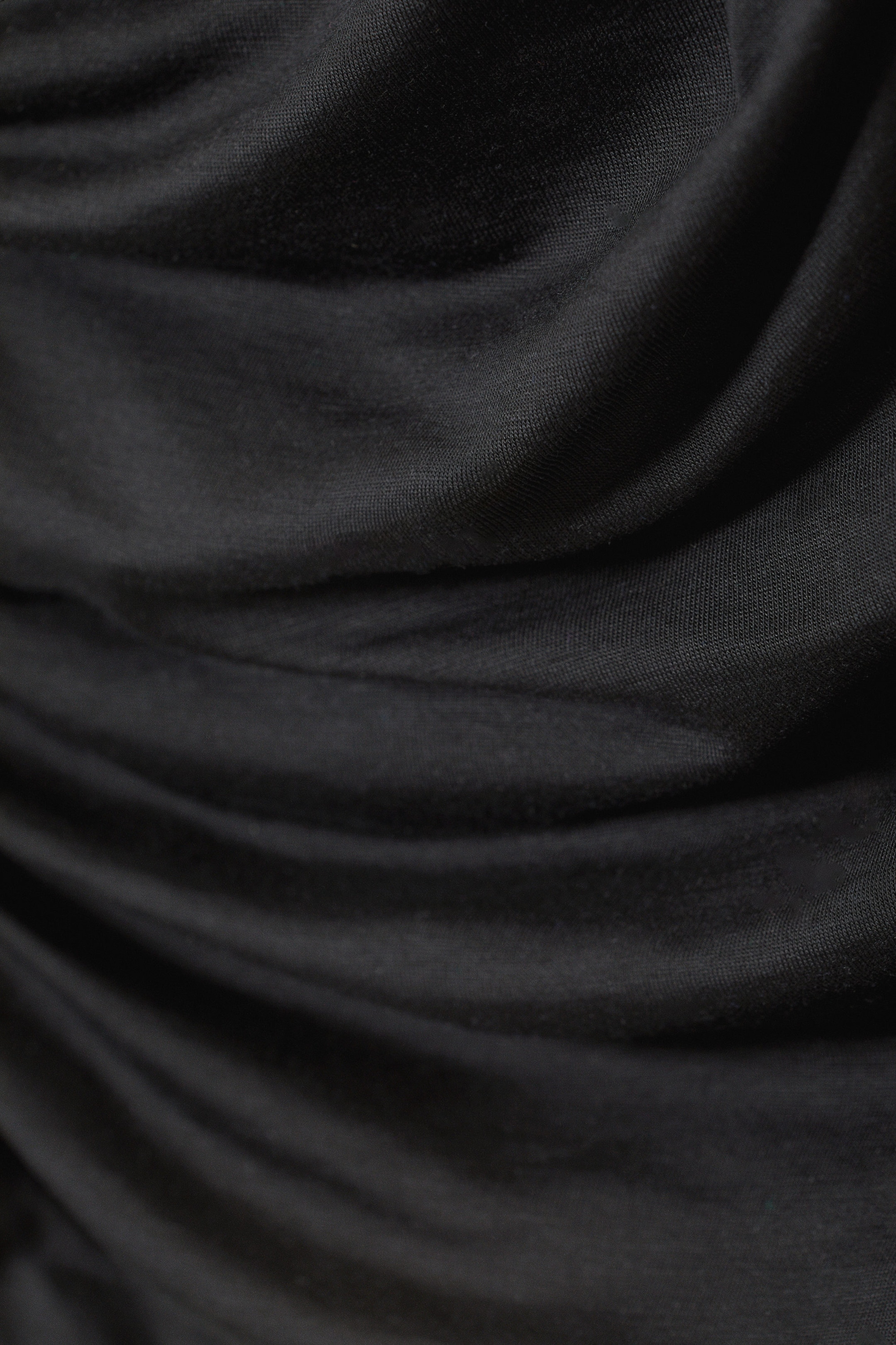 Black - Drape Asymmetric Lyocell Top - 2