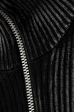Schwarz und grau gestrichen - Taiki Rippstrick-Cardigan mit Reißverschluss - 1