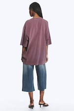 Lilas foncé - T-shirt imprimé oversize large - 3