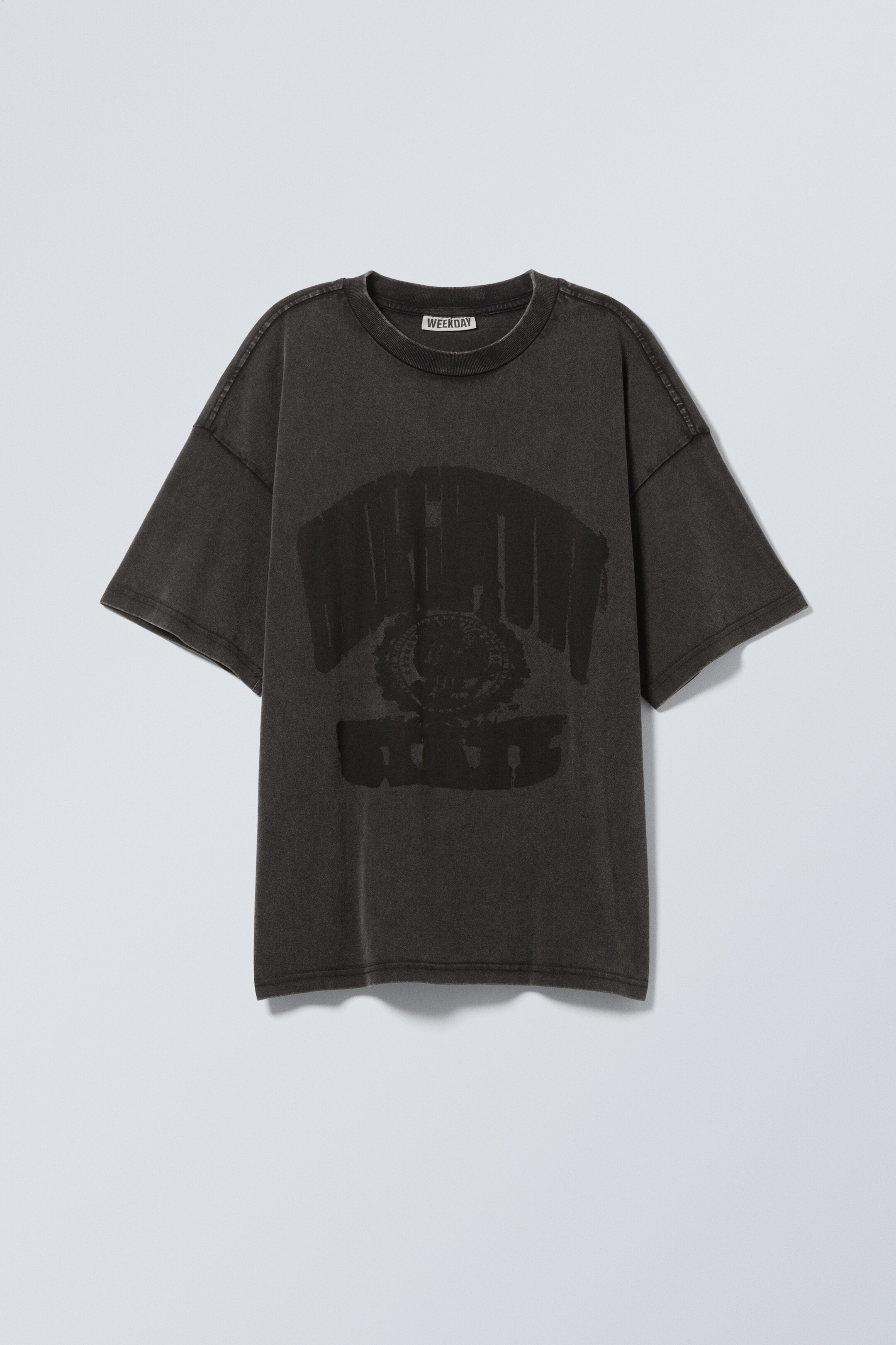 Grotere afbeelding bekijken: Great Boxy Printed Graphic Tee - Washed Black - Stencil State - HEREN | H&M BE 1