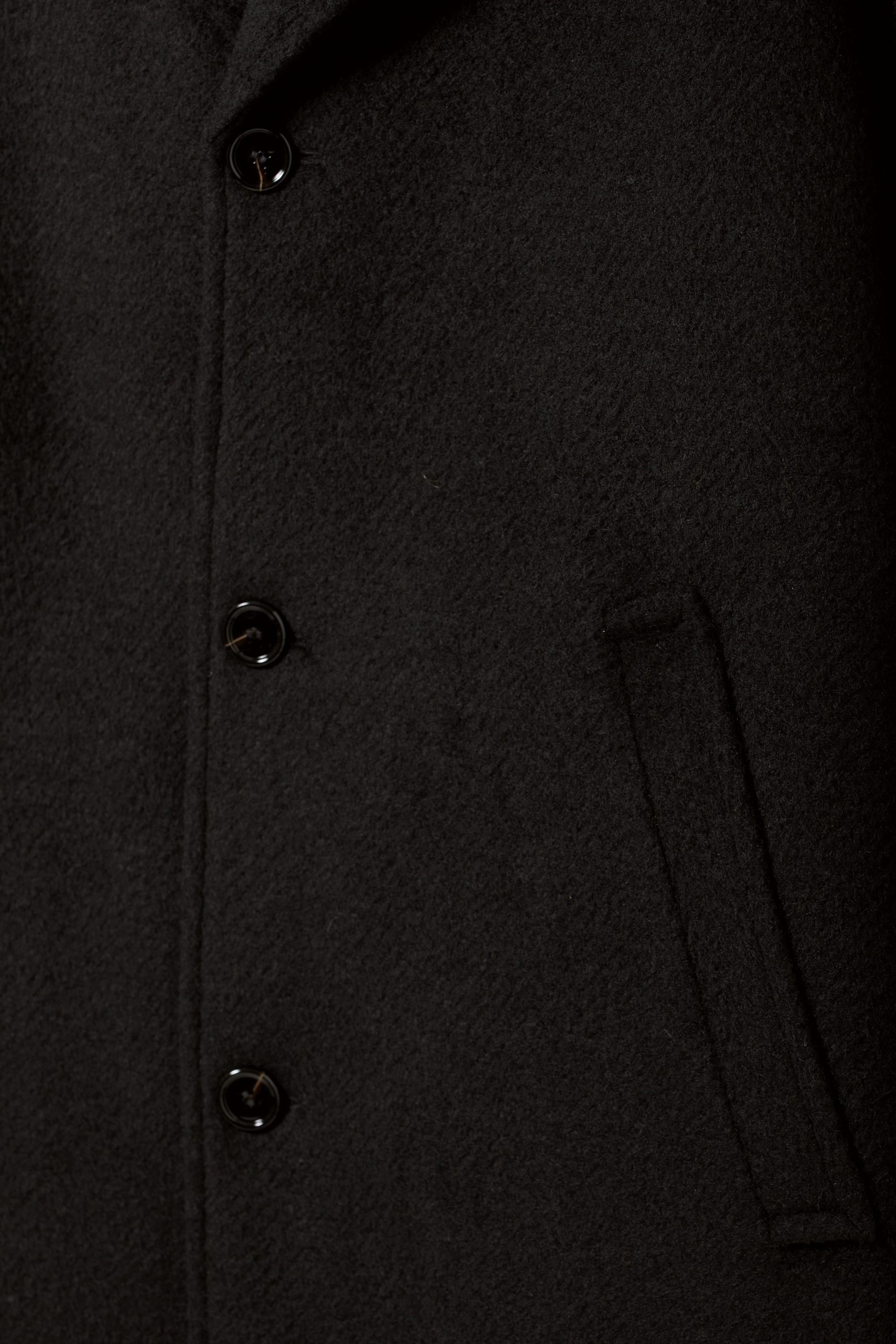 Noir - Manteau boutonnage droit laine mélangée oversize - 1