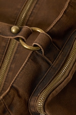 Dark Khaki Green - Medium Shoulder Bag With Pockets - 3