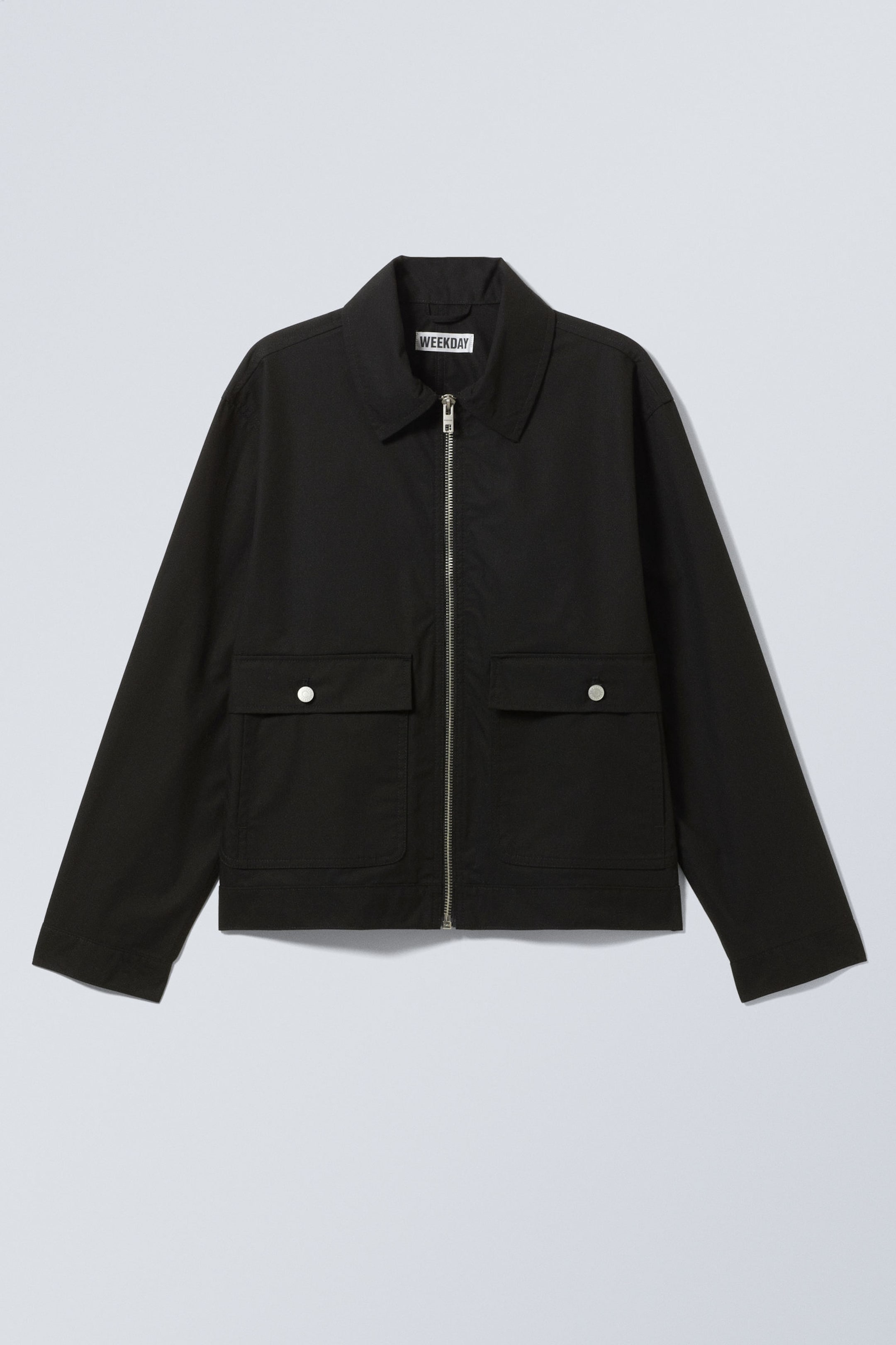 Zwart - Minimalistisch jack met rits - 3