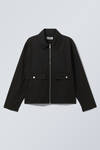 minimal zip-up jacket - Black | Weekday WW