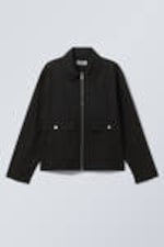 Zwart - Minimalistisch jack met rits - 3