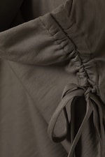 Taupe foncé - Minijupe froncée avec lien de serrage - 1