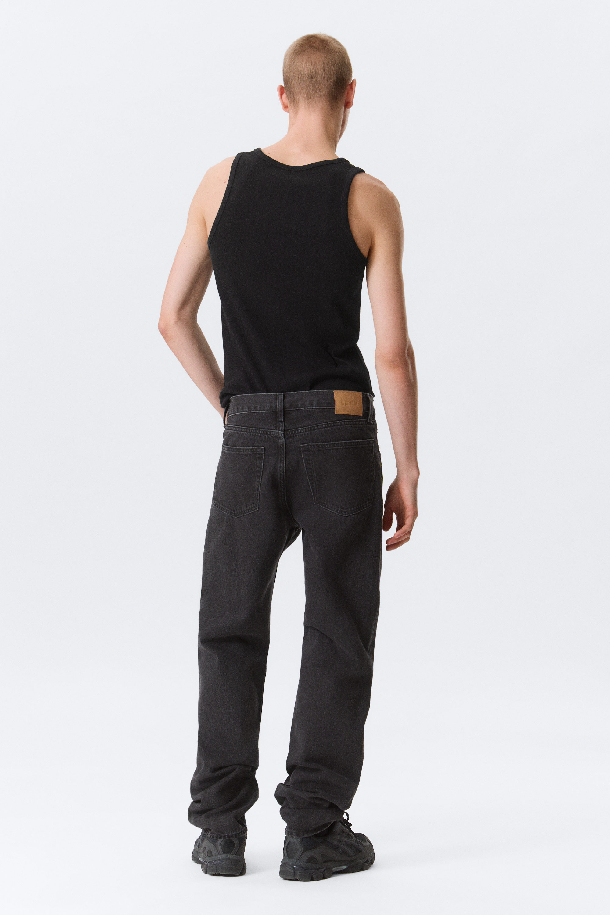 Tuned Black - Black - Klean Mid Rise Regular Straight Leg Jeans - 9