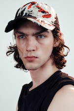 Black - Distressed Embroidered Baseball Cap - 0