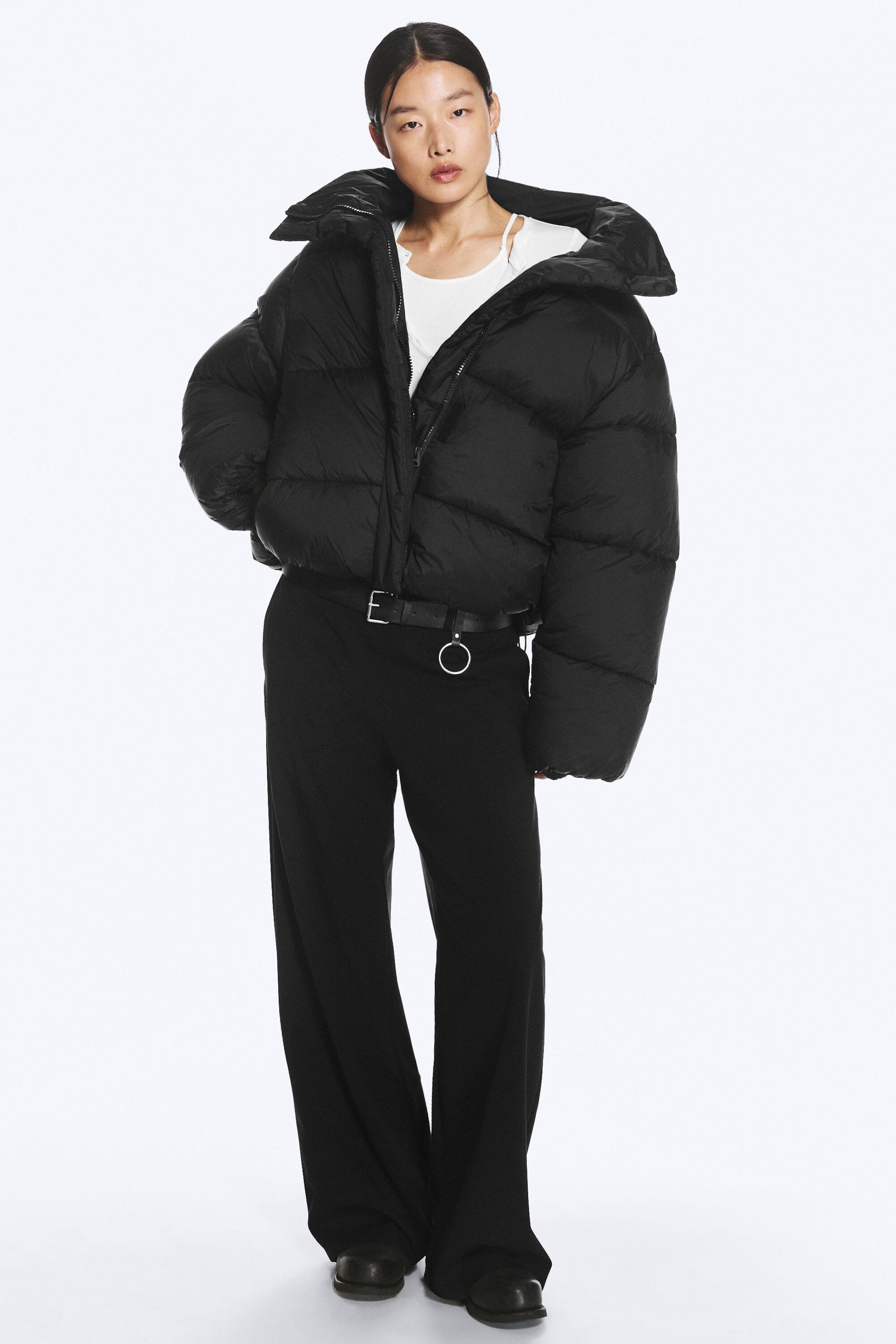 Noir - Doudoune courte oversize - 1