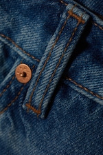Wave Blue - Ample Low Rise Loose Wide Jeans - 1