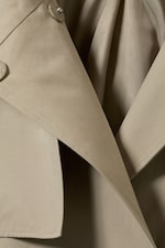Beige - Loose Fit Trench Coat with Funnel Collar - 9