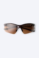 Brown - Brown Lenses - Bold Sporty Sunglasses - 2