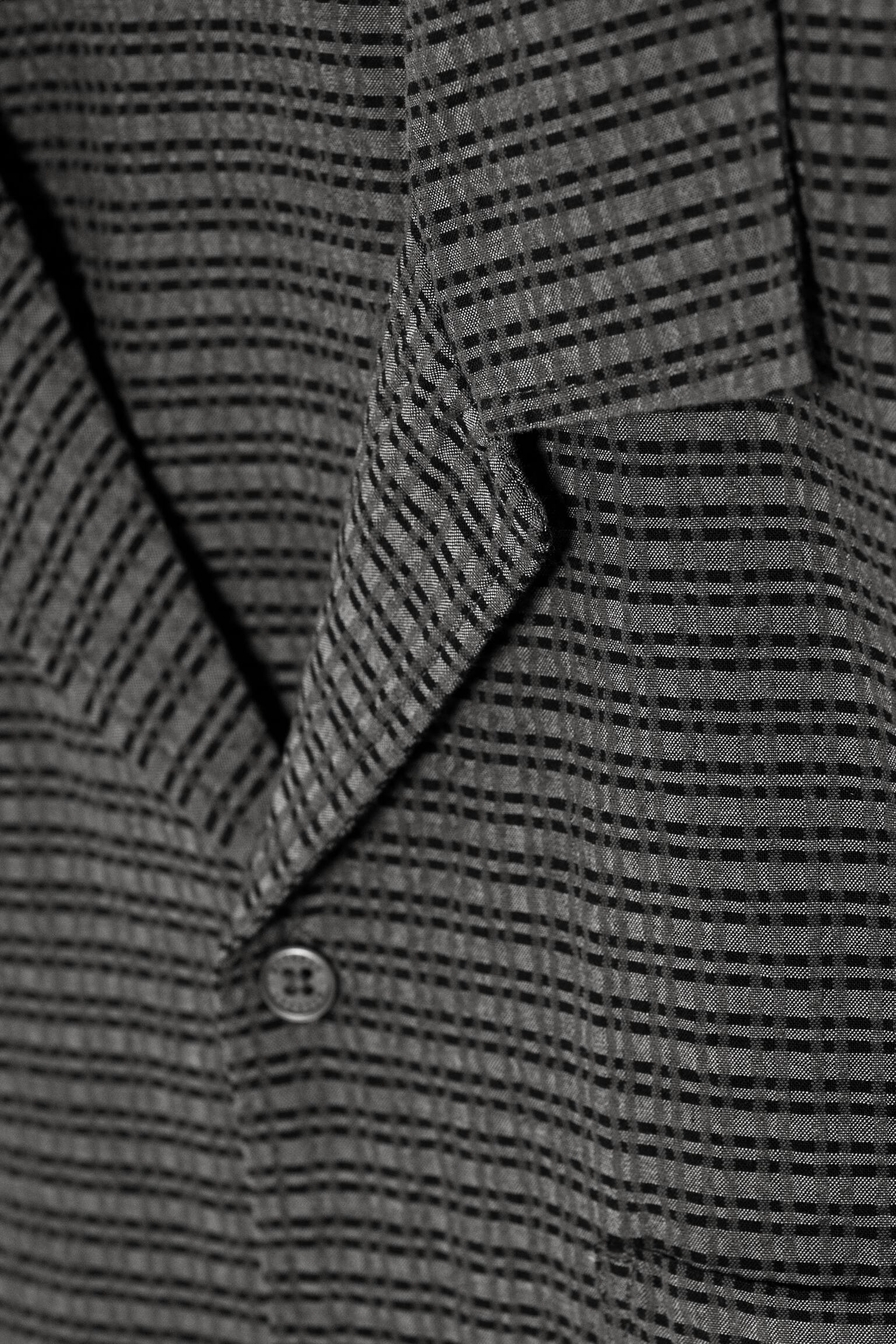 Χαλαρό Κοντομάνικο Πουκάμισο Για Διακοπές - Καρό Γκρι/Καρό Σκούρο Μπλε - 4