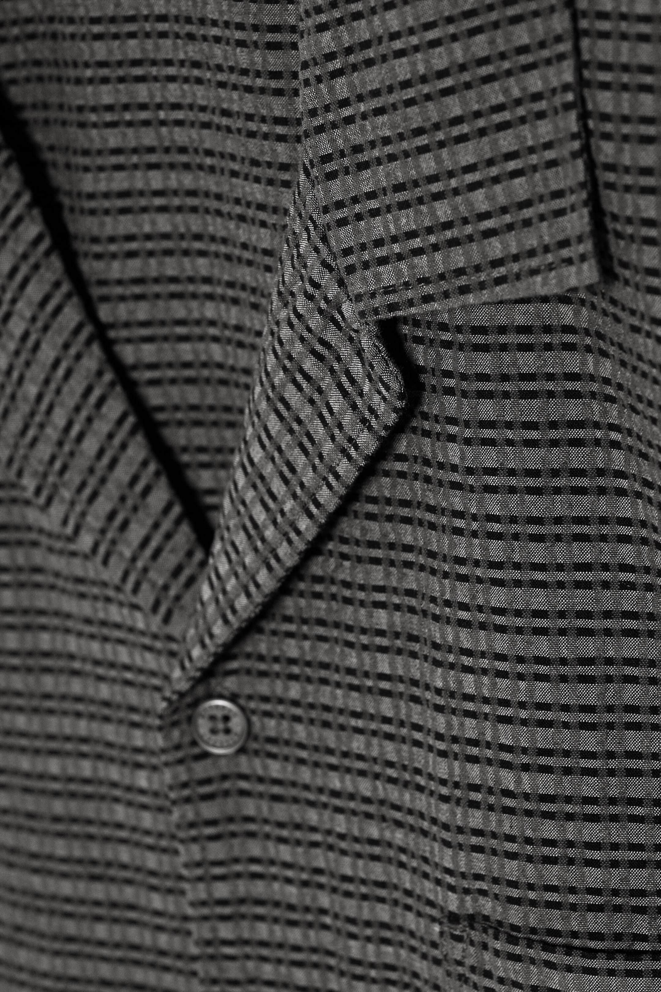 Checked Grey - Loose Short-Sleeved Resort Shirt - 4