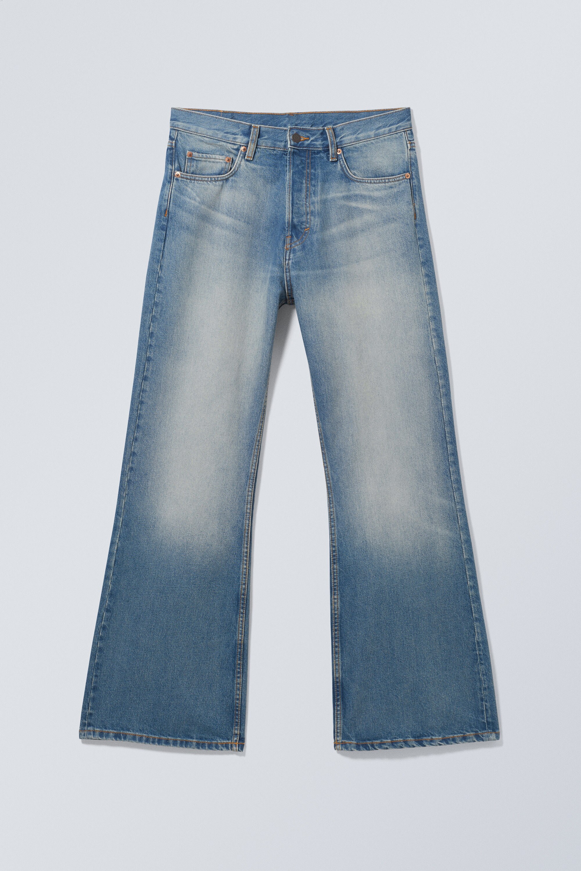 time loose bootcut leg jeans - Jackpot Blue - Medium Blue | Weekday WW