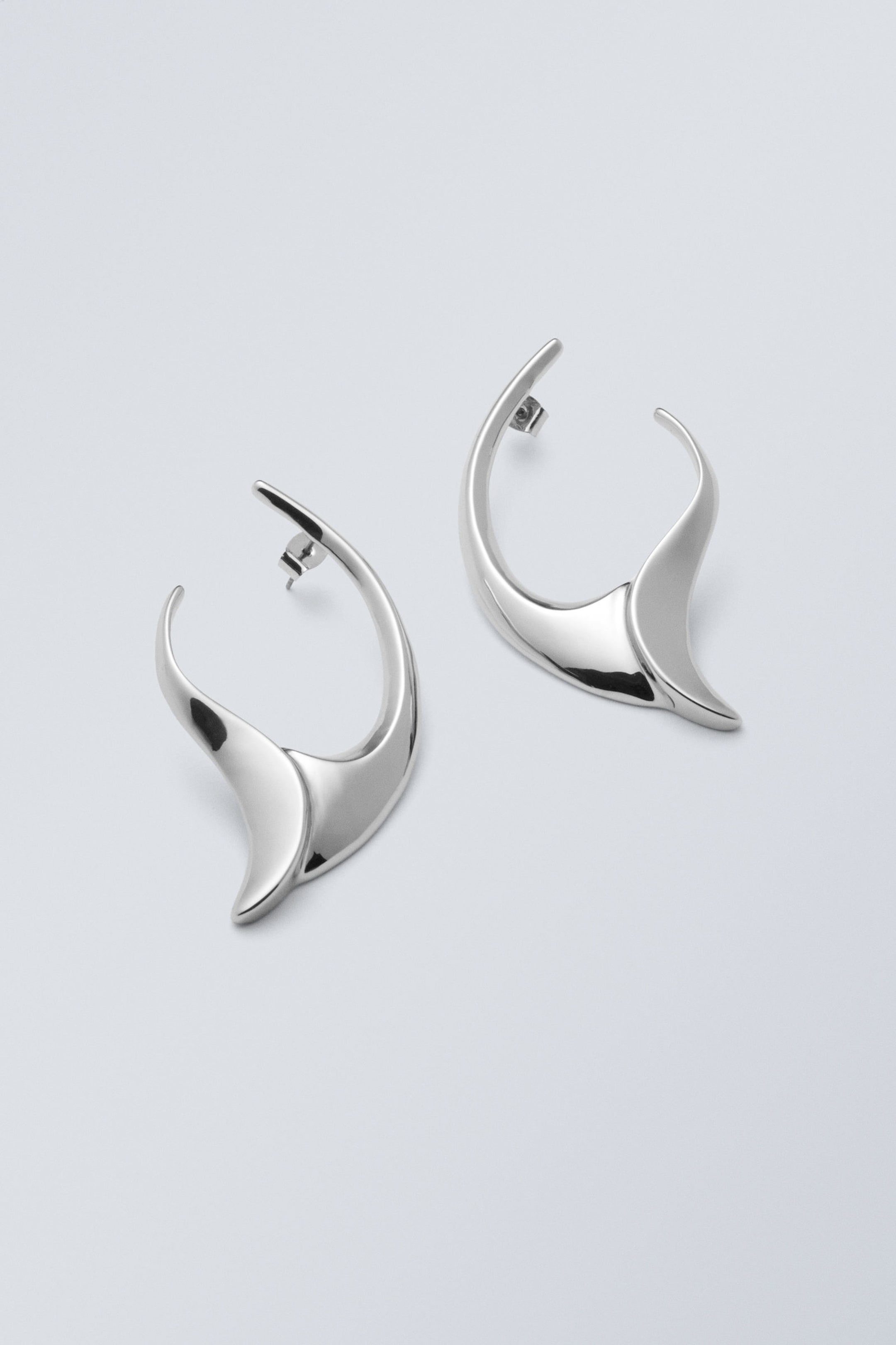 Silver-coloured - Sharp Earrings - 0