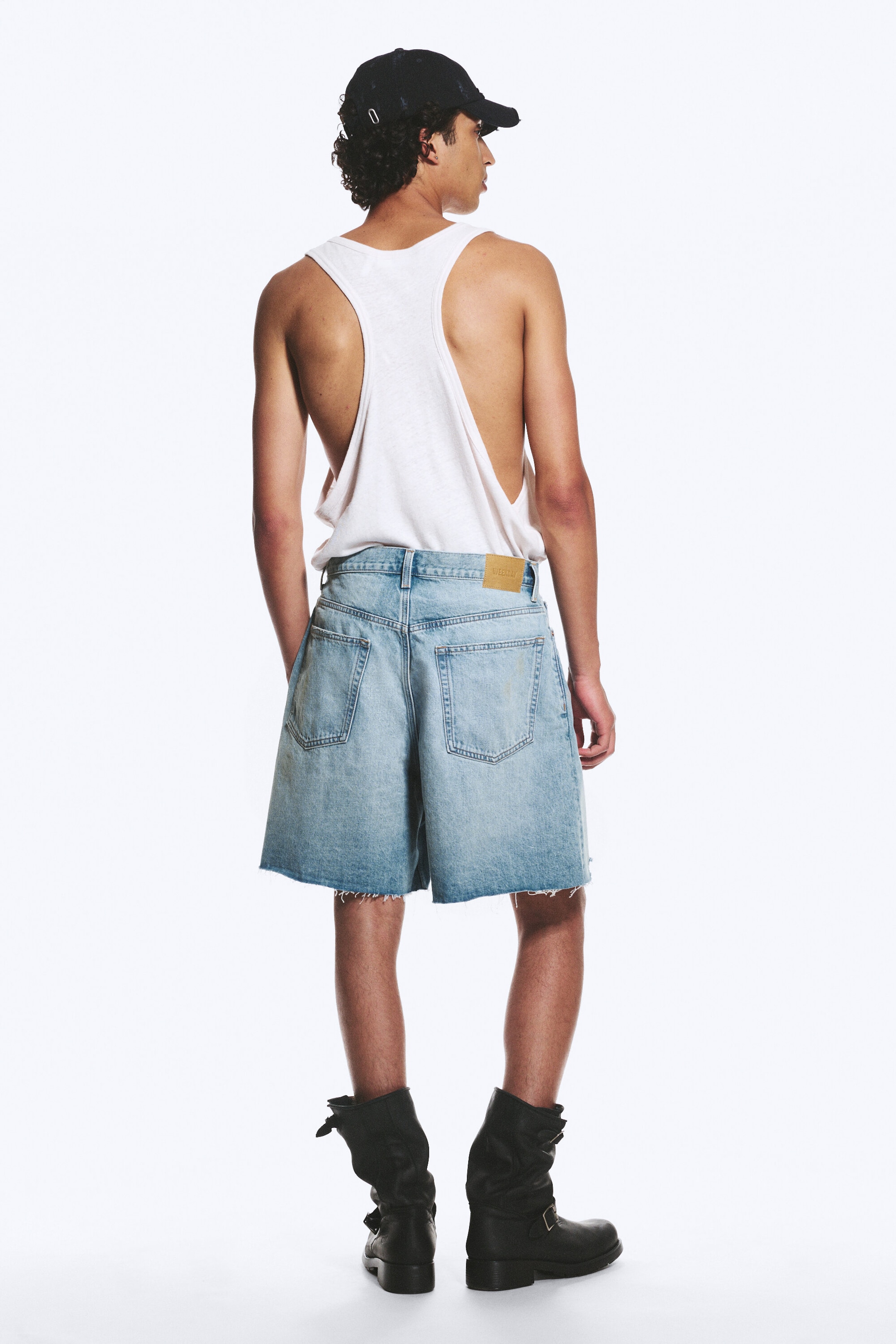 Kimberly Worn - Medium Blue - Ash Loose denim shorts - 3