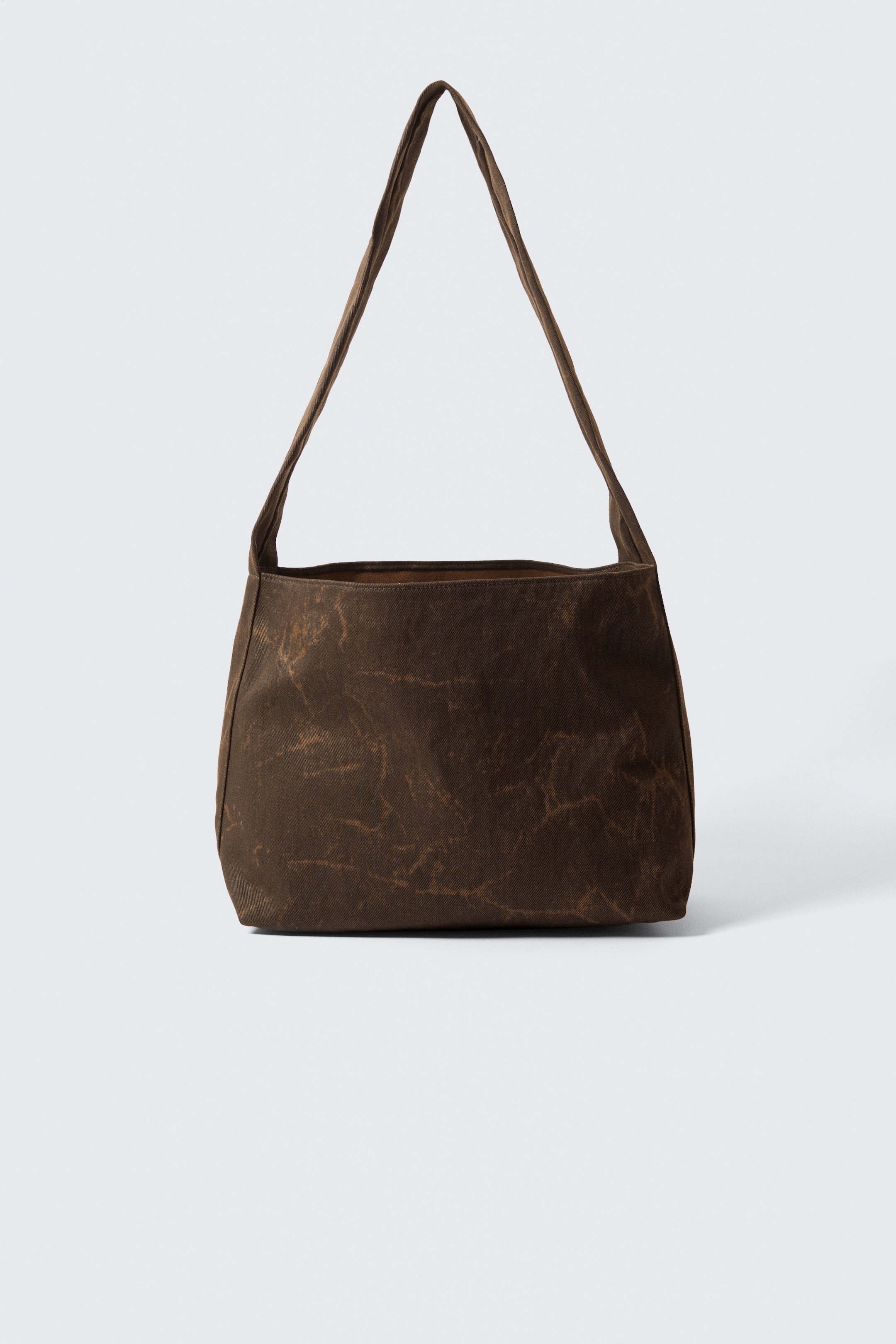 Dark Brown - Soft Canvas Shoulder Bag - 1