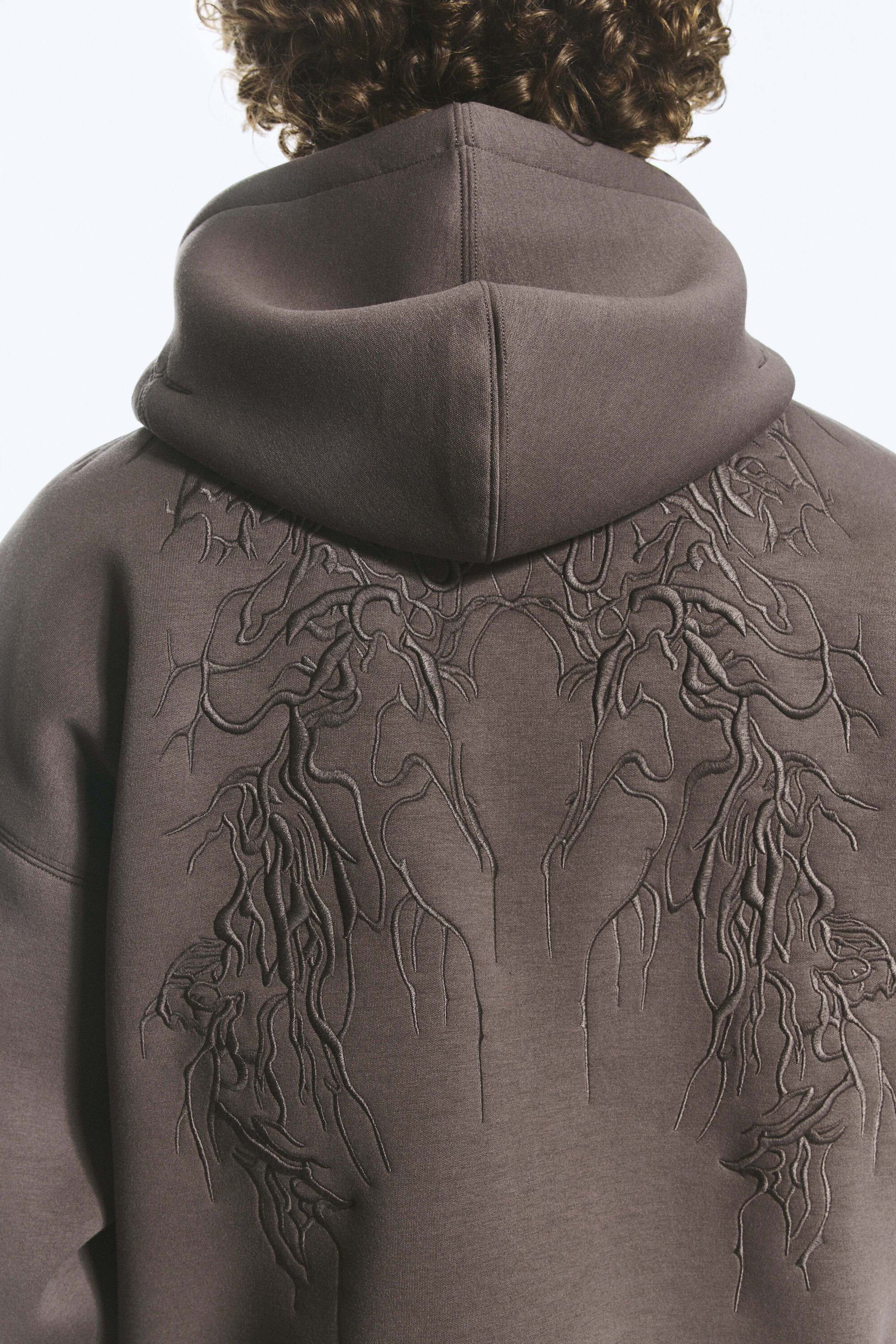 Dark Mole - Embroidered - Simon Graphic Scuba Zip Hoodie - 3