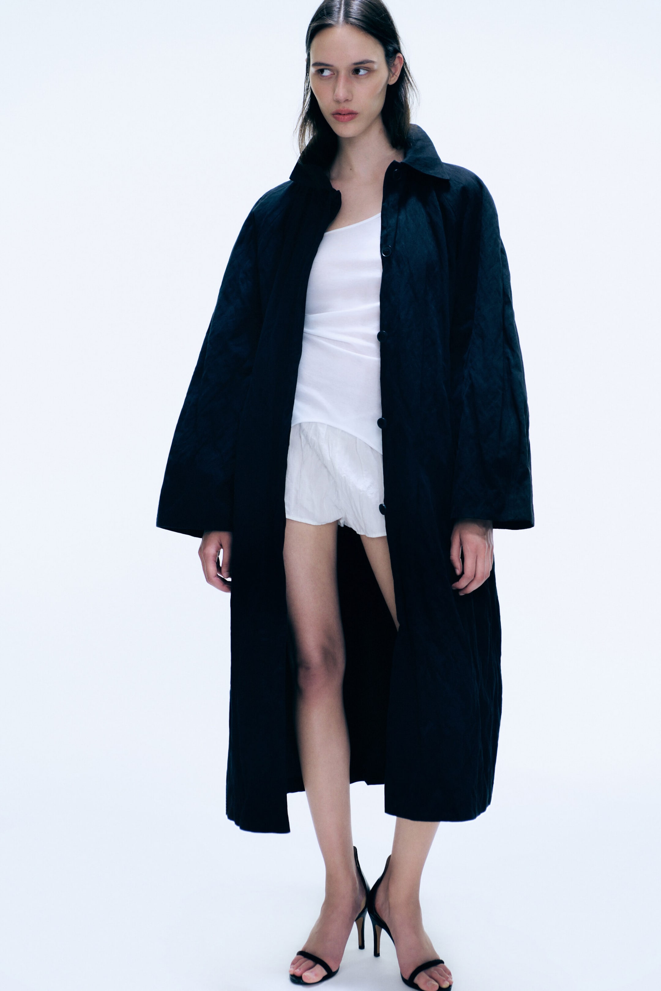 Off-black - Crinkled Artist Coat - 1