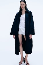 Off-black - Crinkled Artist Coat - 0