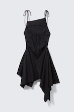 Black - Asymmetric Sleeveless Cowl-Neck Midi Dress - 5