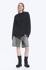 Dunkles Marineblau - Oversized-T-Shirt mit langen Ärmeln - 2