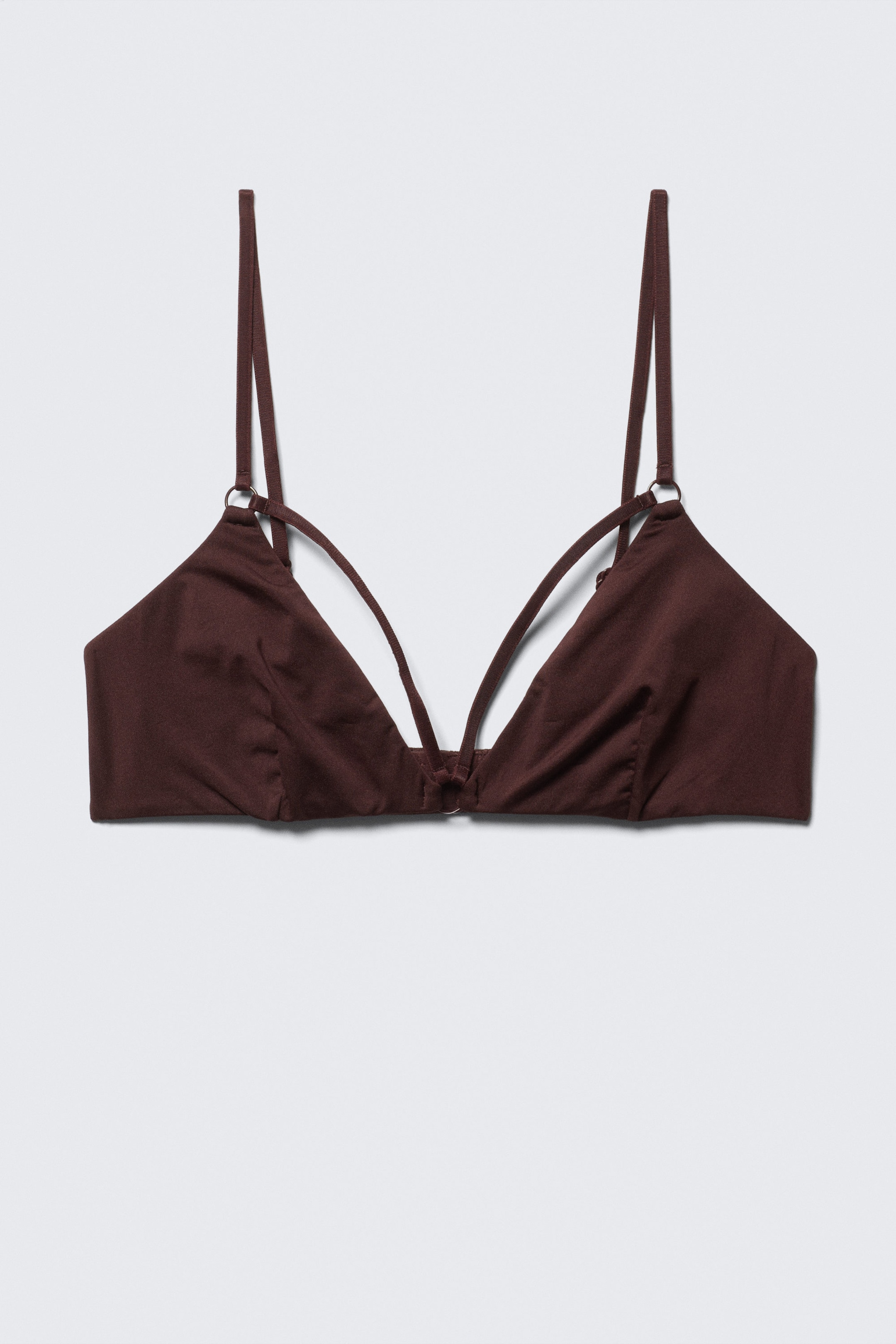 Burgundy - Soft Strap Triangle Bra - 1