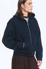 Mörkblå - Simon Scuba Hoodie med dragkedja - 2