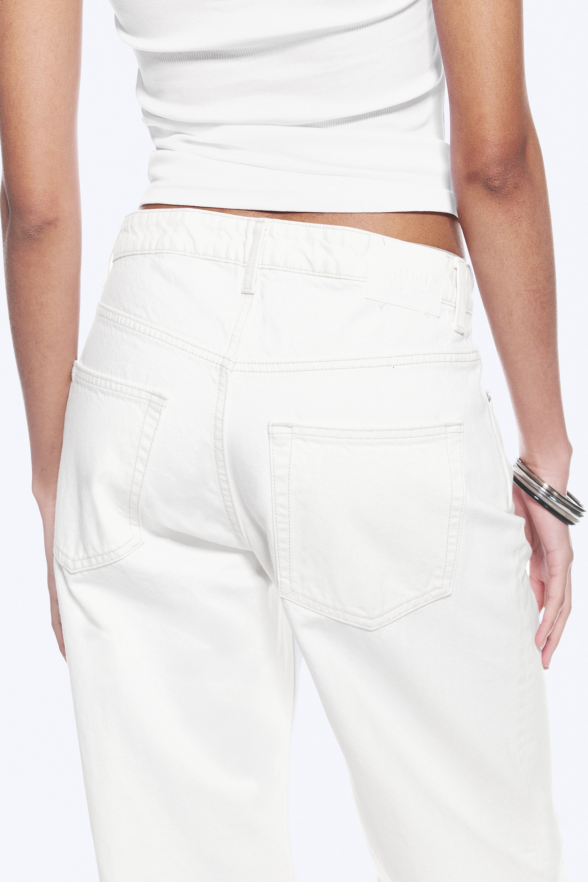 missy low rise loose straight jeans - Dirty White - White | Weekday EU