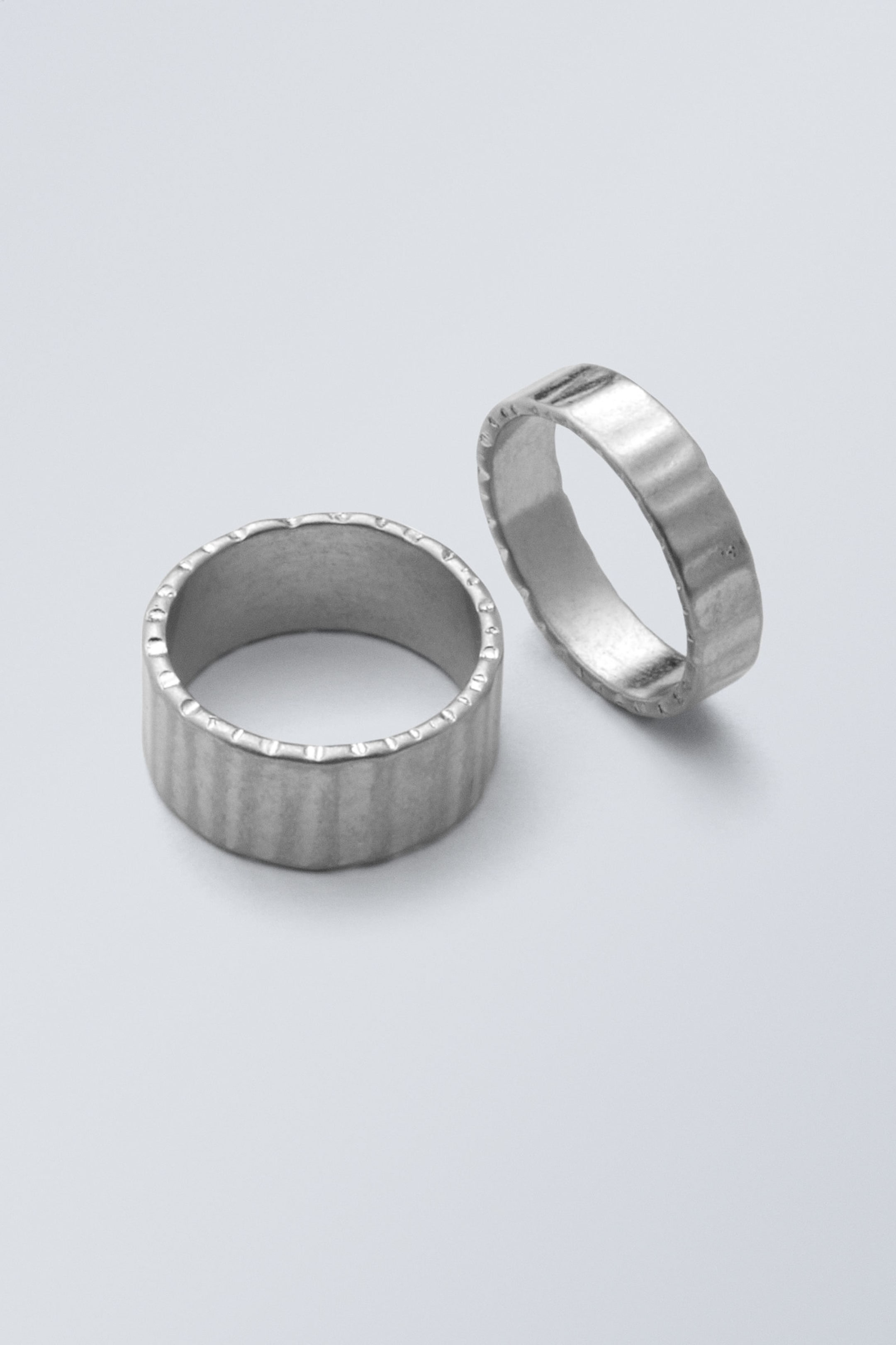 Silver - 2-pack Pleated Rings