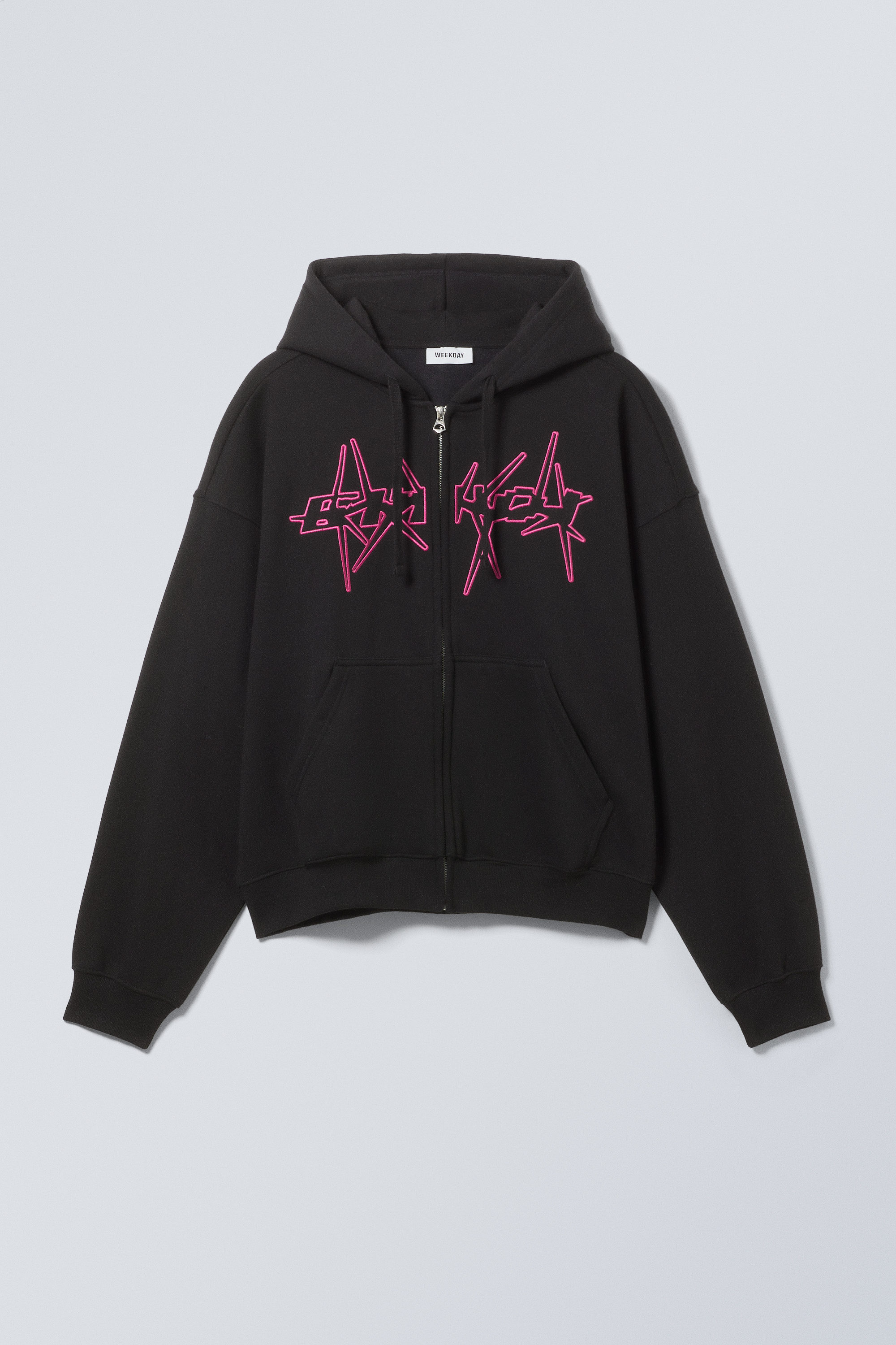 boxy graphic zip hoodie - Spike Error Logo | Weekday GB