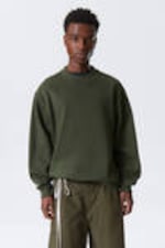 Dark Khaki Green - Relaxed Heavyweight Sweatshirt - 0