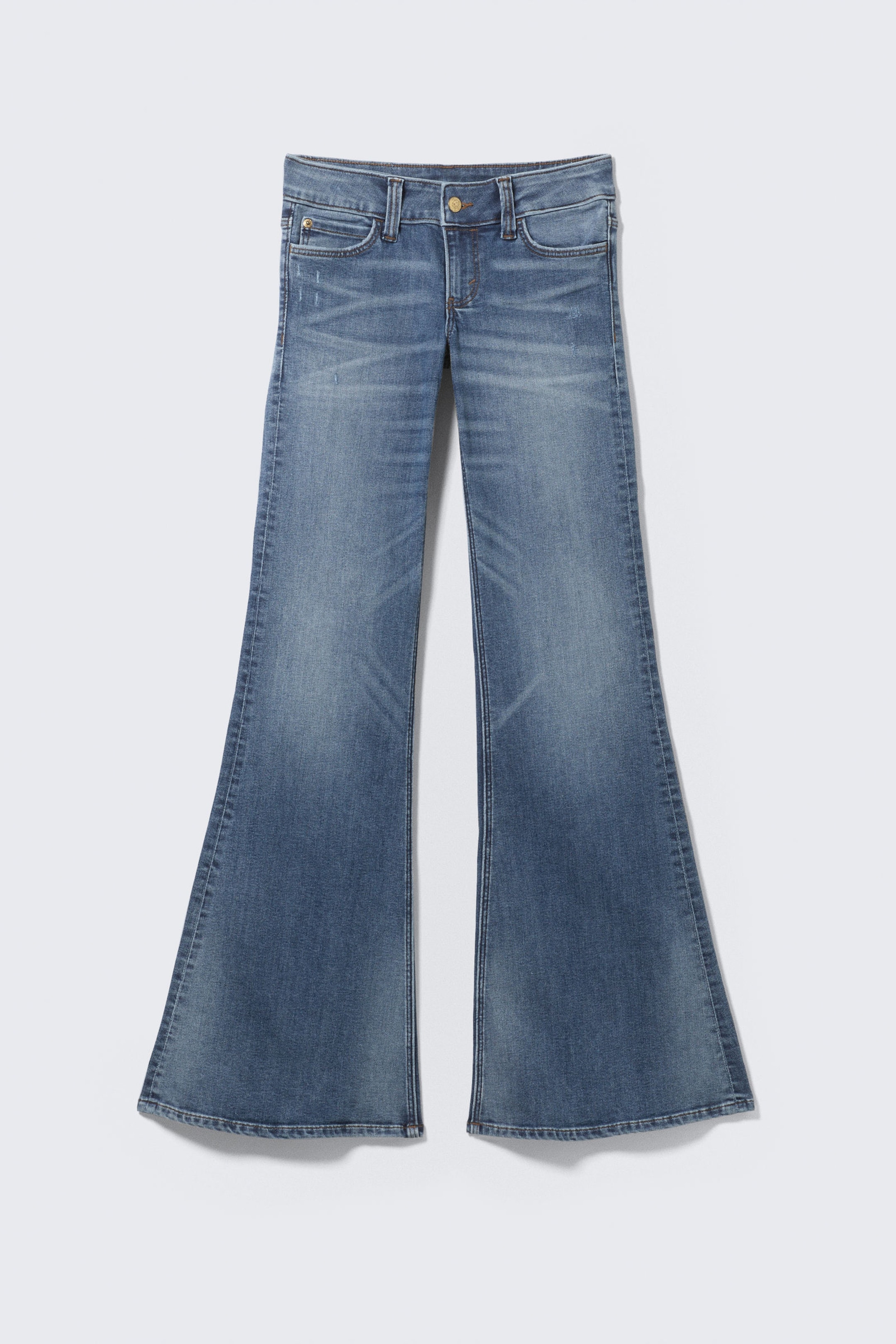 Kite Blå - Mellanblå - Flare Low Waist Flared Skinny Jeans - 4