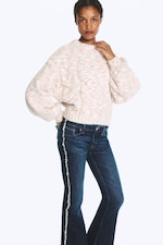 Mélange rose pâle - Pull en maille torsadée épaisse - 0