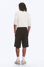 Dark Brown - Loose Fit Scuba Shorts - 3
