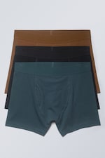 Brown Black Turquoise - 3-pack Boxer Briefs - 0