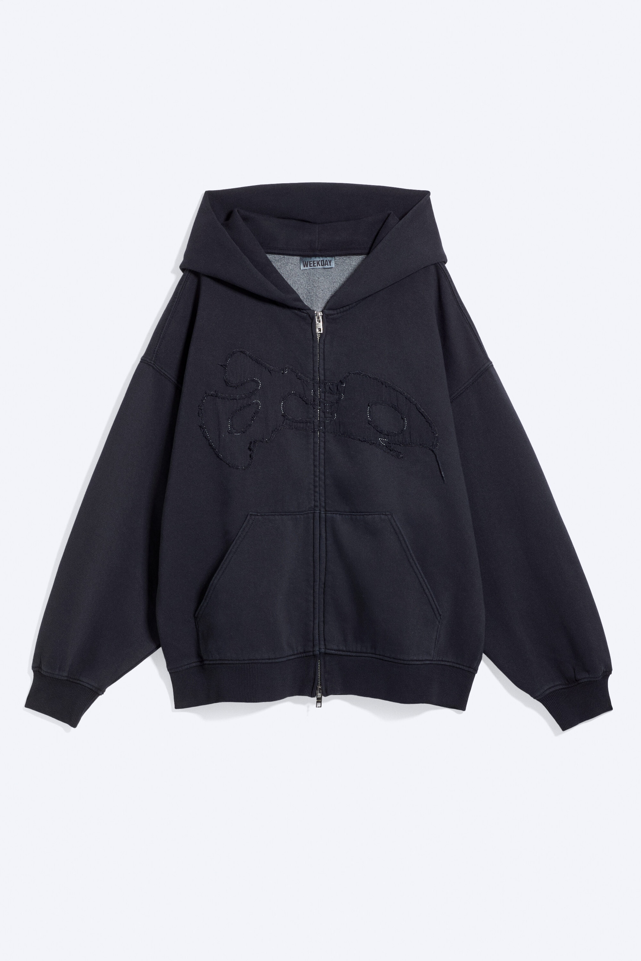 Dunkelblau - Hoodie mit Kontrastnähten - 4