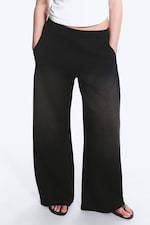 Washed Black - Washed Wide Leg Scuba Sweatpants - 1