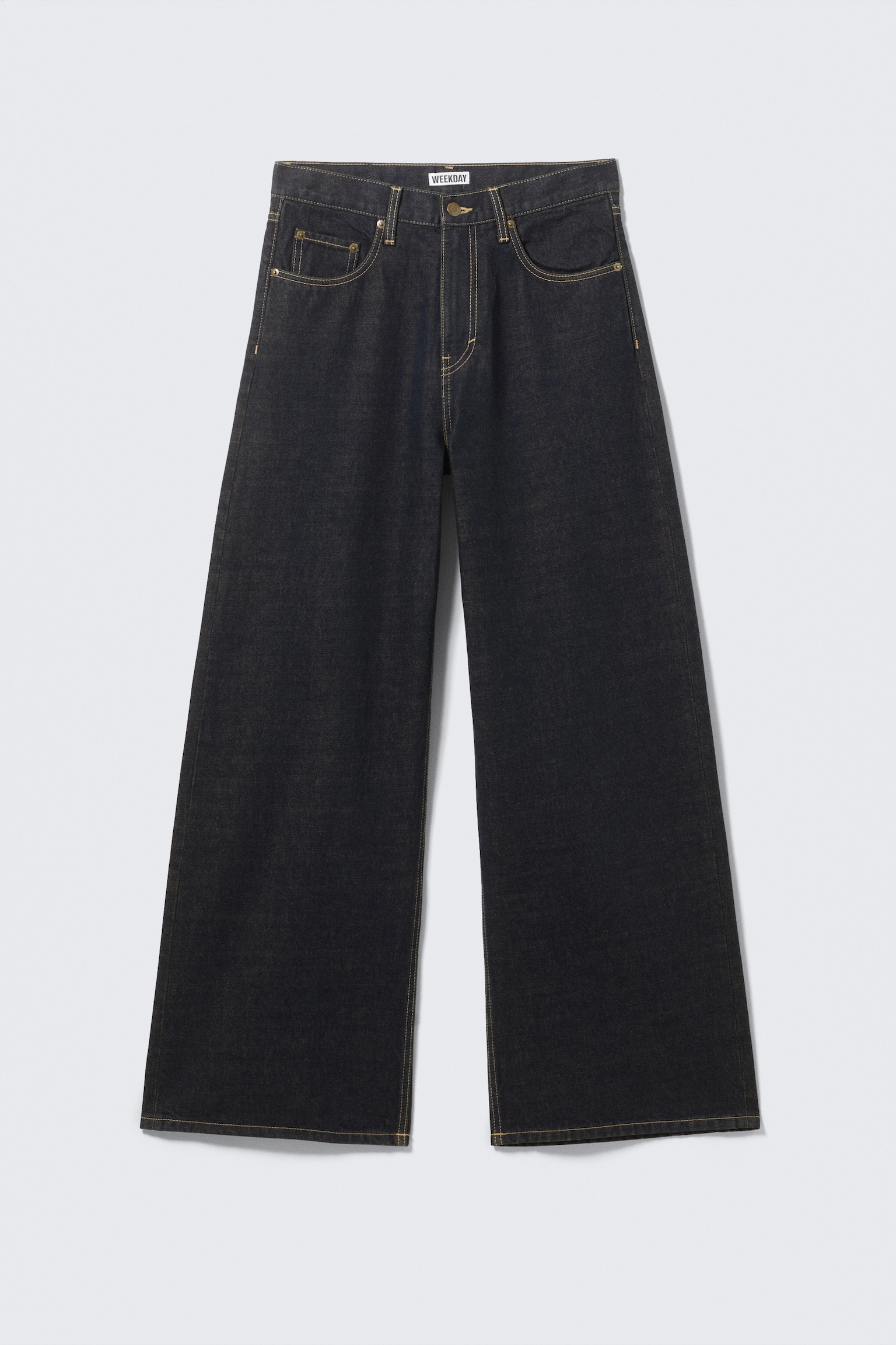 Solar Loose Wide Leg Unisex Jeans - Emerald Rinse - Dark Blue - 2