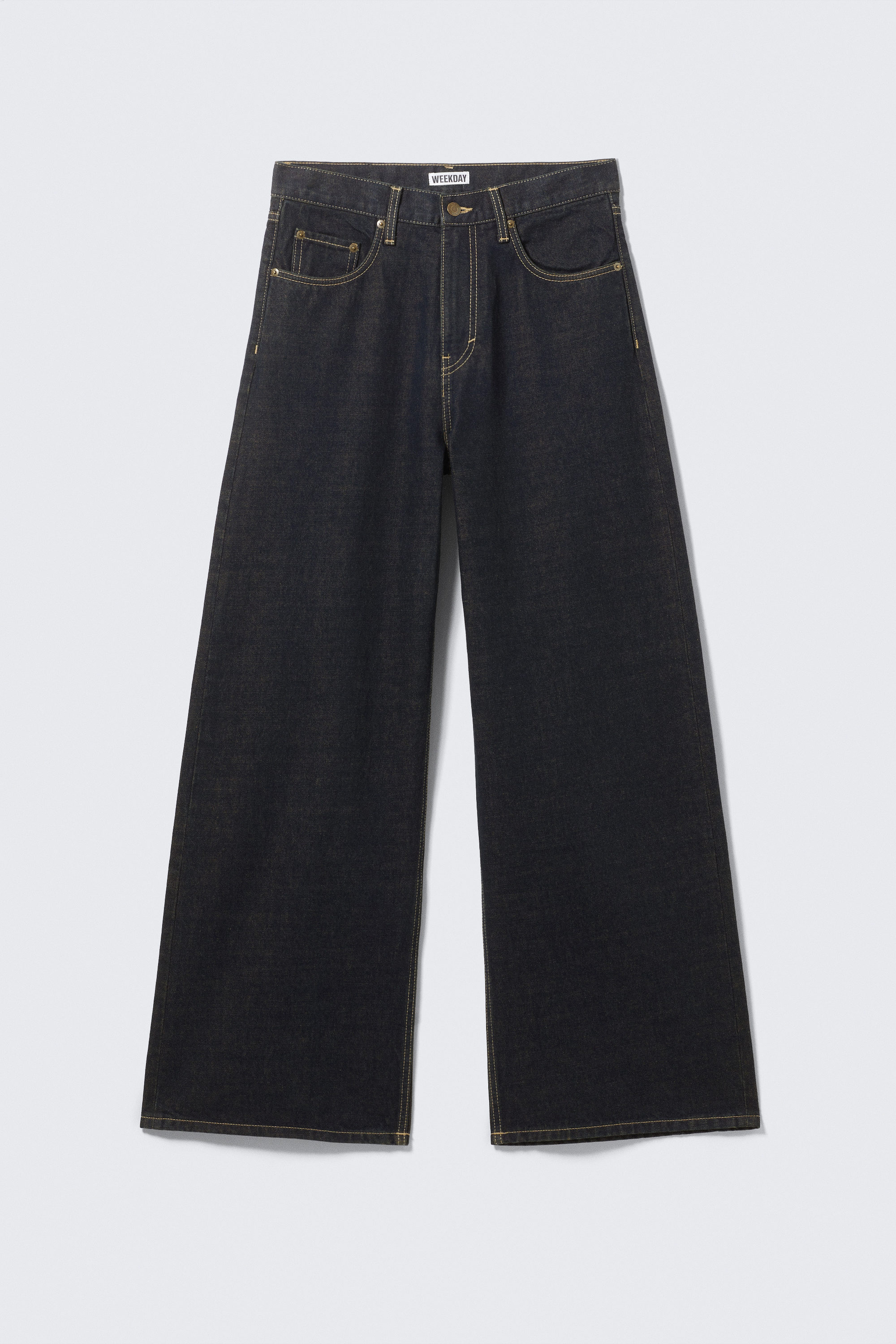 JSELF / 新品・未使用 Wide Loose Denim BLACK 25 solar loose wide leg unisex jeans - Emerald Rinse - Dark Blue