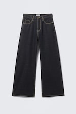 Emerald Rinse - Dark Blue - Solar Loose Wide Leg Unisex Jeans - 0