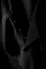 Black - Frilled Long-Sleeved Wrap Blouse - 1