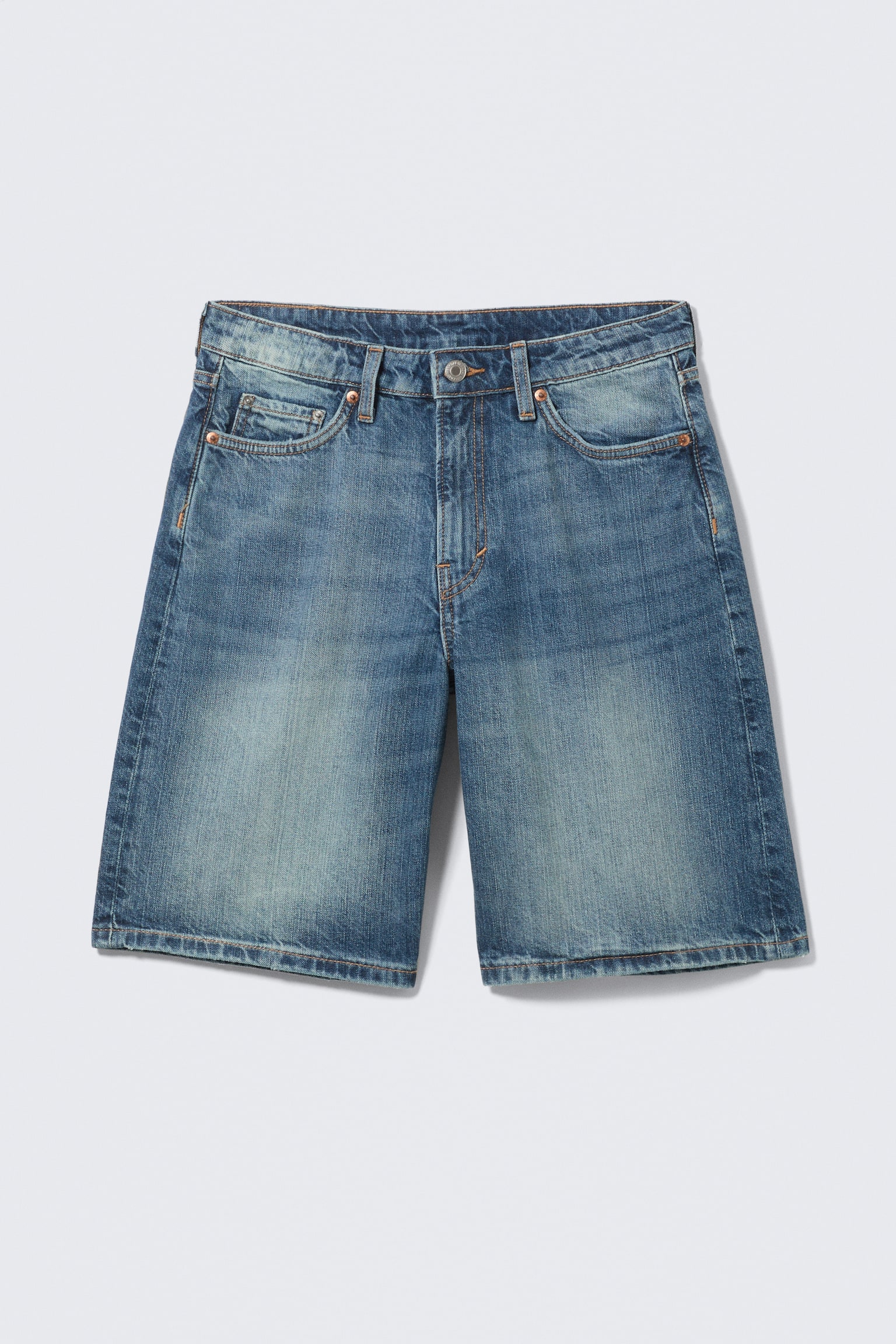 Shorts de denim de tiro bajo Monterey - Radio Blue - Medium Blue/Tuned Black