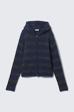 Blue & Grey Stripes - Knitted Wool-Blend Zip Hoodie - 6