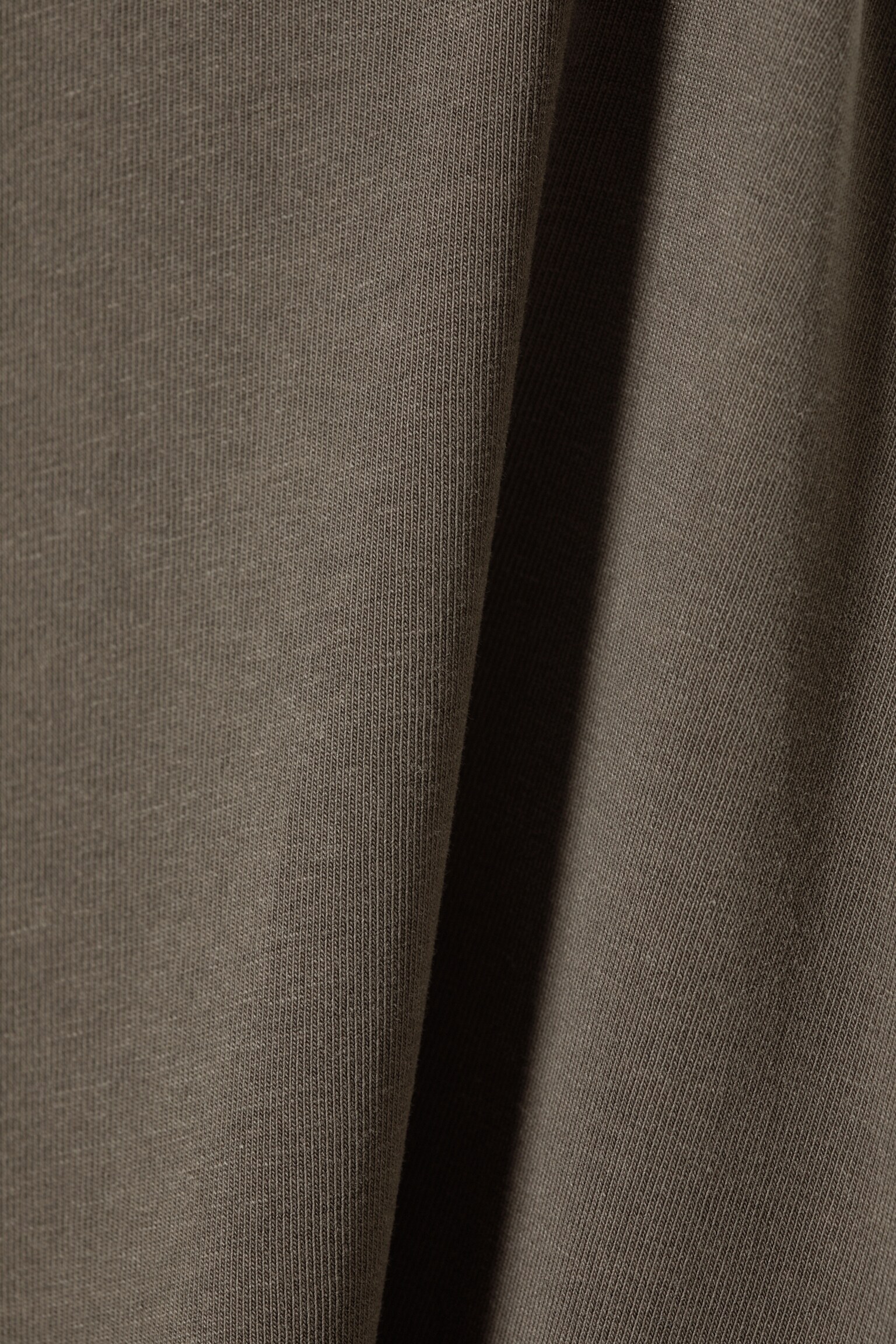 Vestido largo drapeado de manga larga con abertura - Topo oscuro lavado - 2